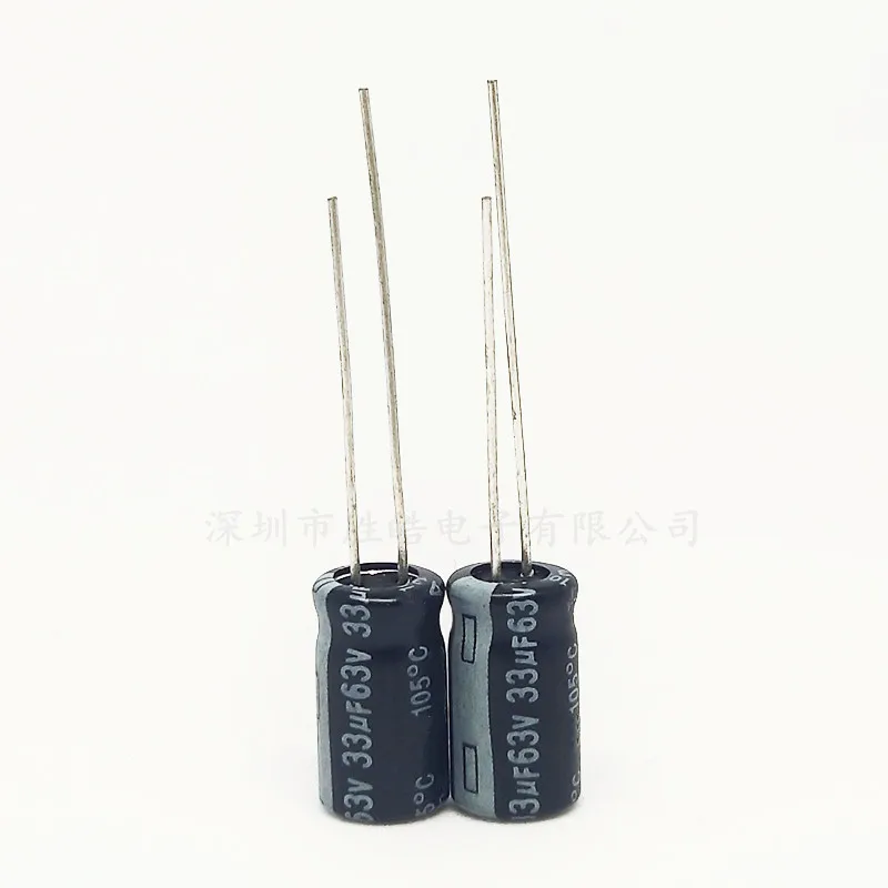 50PCS/lot 63v33UF Volume 6x12mm  Aluminum Electrolytic Capacitors 33UF63V Size：6.3x11（MM） 50pcs lnto 50 v 0 47 uf electrolytic capacitors 1 and 3 3 4 7 uf uf uf uf volume 4 7 50