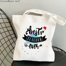 

Women Shopper bag Best teachers Ever Kawaii Bag Harajuku Shopping Canvas Shopper Bag girl handbag Tote Shoulder Lady Bag