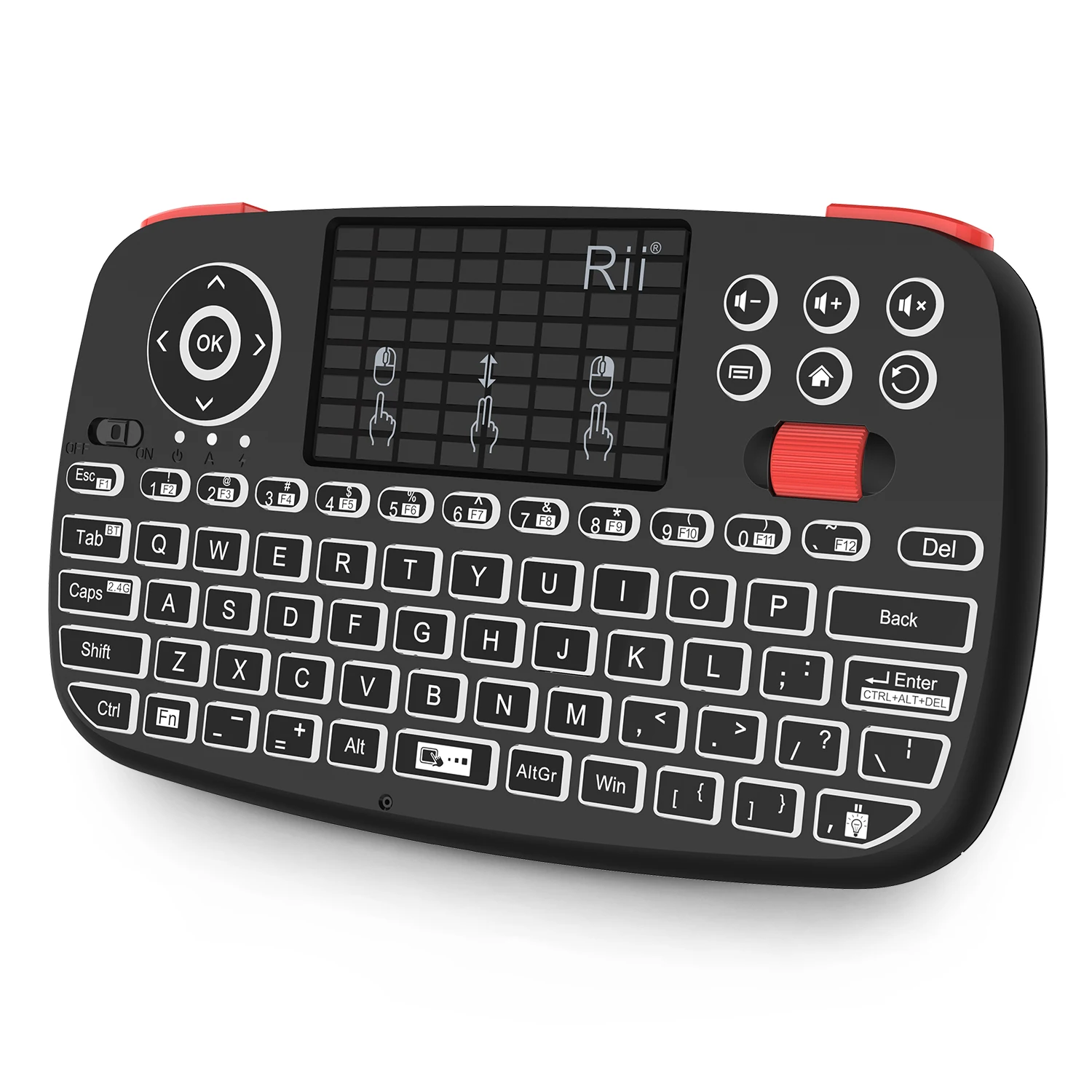 Rii i4 Mini Bluetooth Keyboard 2.4GHz Dual Modes Handheld Fingerboard Backlit Mouse Touchpad Remote Control for Windows Android