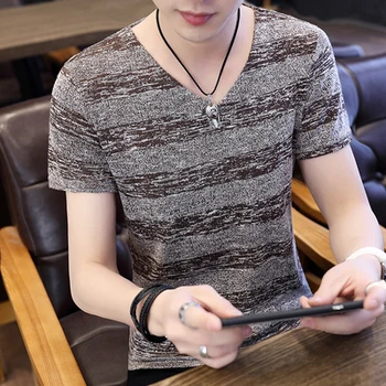 

Short-sleeved men's t-shirt casual breathable half-sleeved top 2422