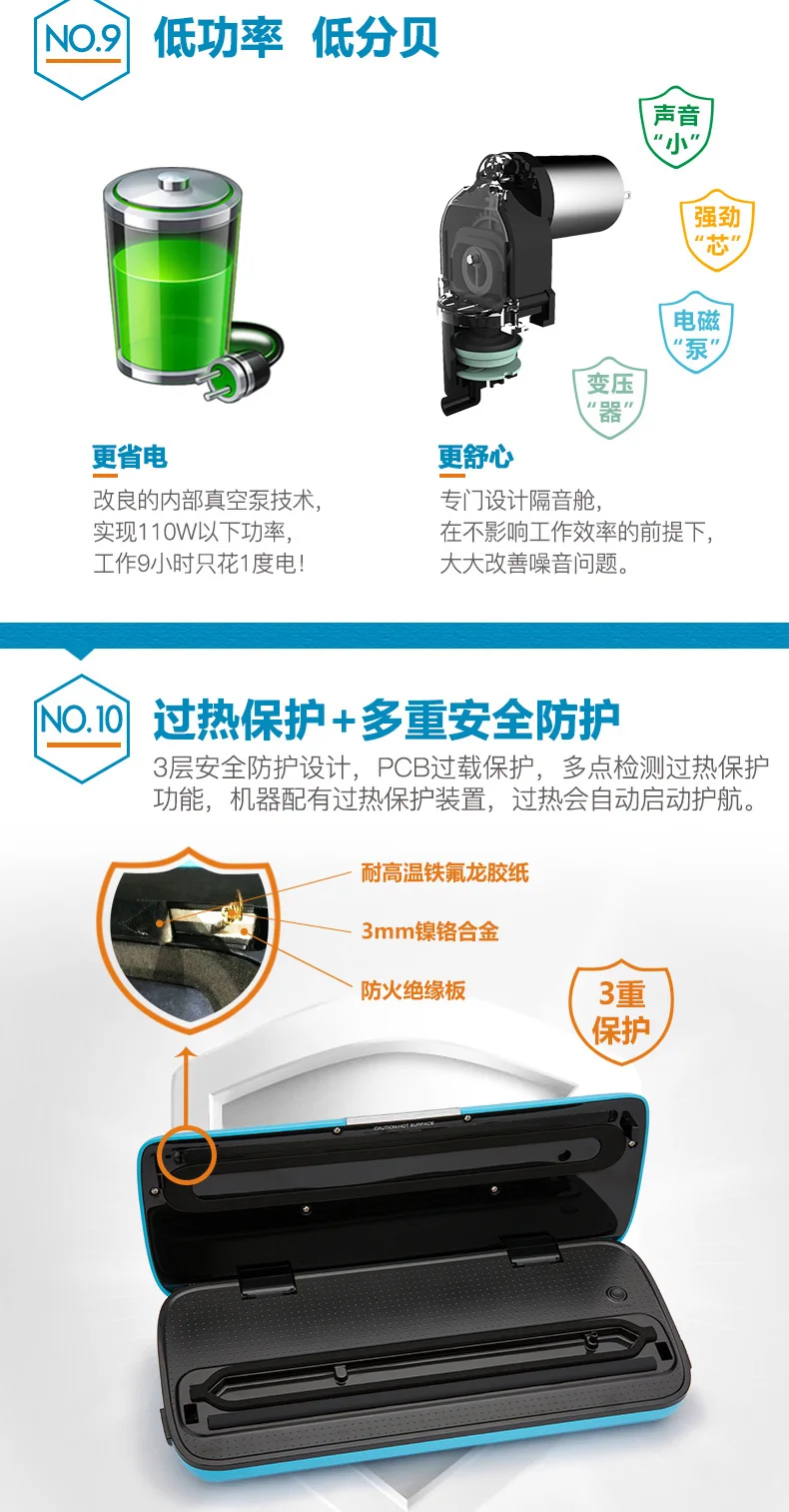Professional Multifunctional Automatic Food Vacuum Sealer Machine for Home Commercial External Pumping Vacuum Packaging Sealer