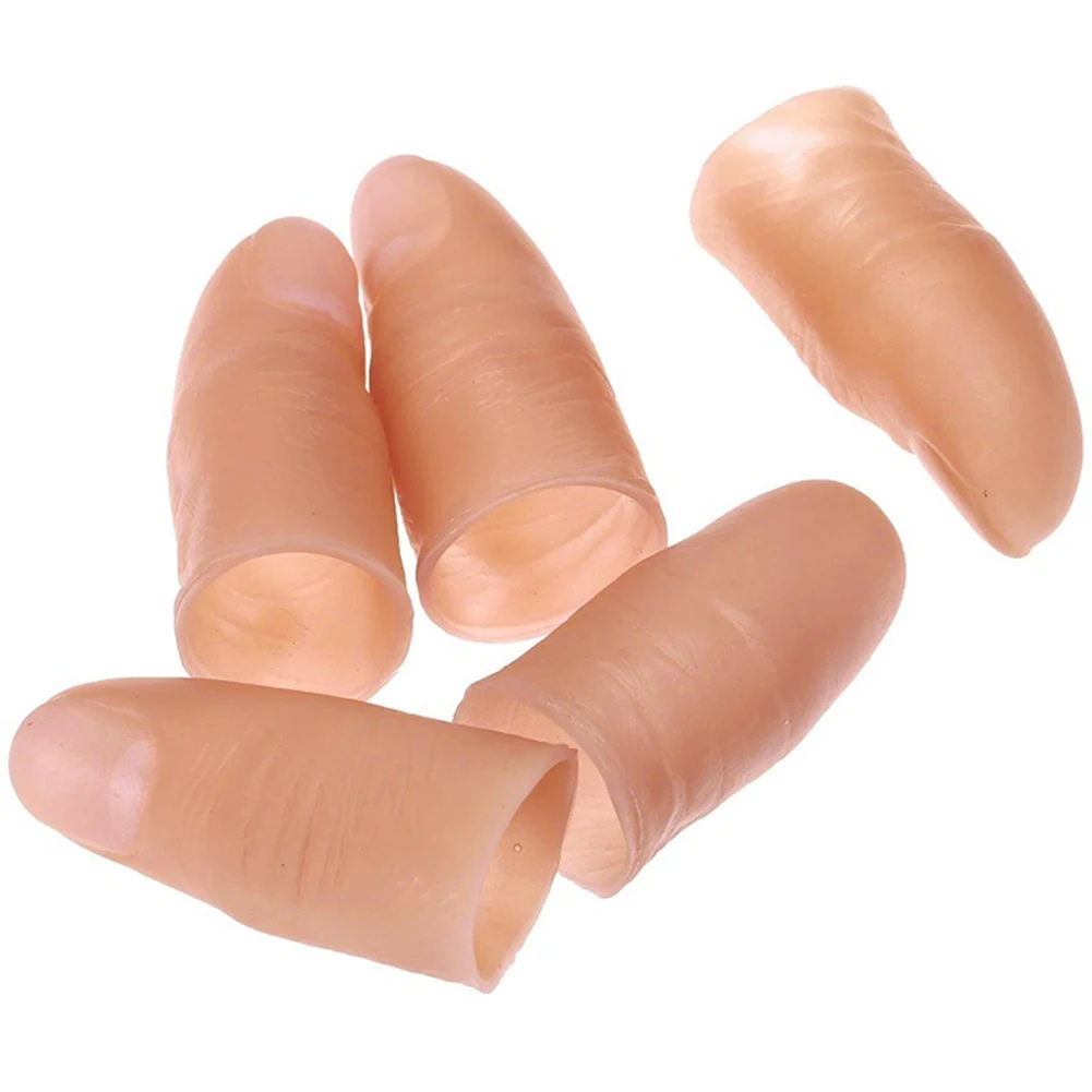 HOT SALES！！！New Arrival 5Pcs Fake Soft Fingers Thumb Tips Toy Close up Stage Magic Trick Prank Props Wholesale Dropshipping