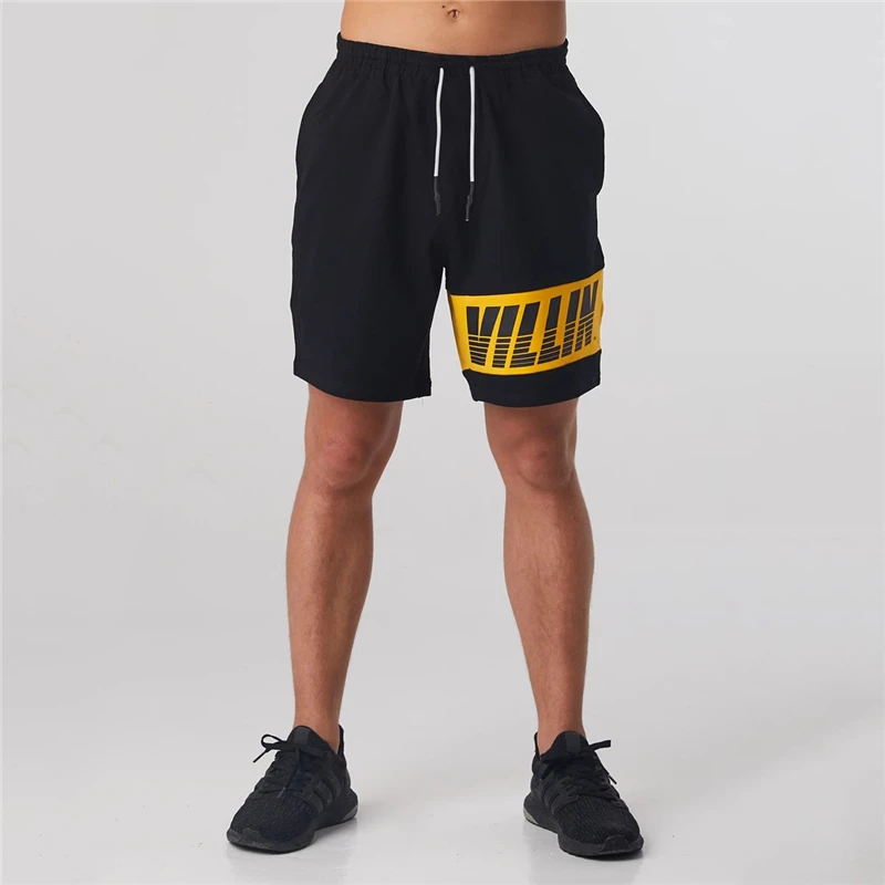 Мужские спортивные шорты из хлопка для фитнеса, бодибилдинга, Летние Стильные повседневные Модные узкие укороченные штаны, мужские спортивные штаны для бега