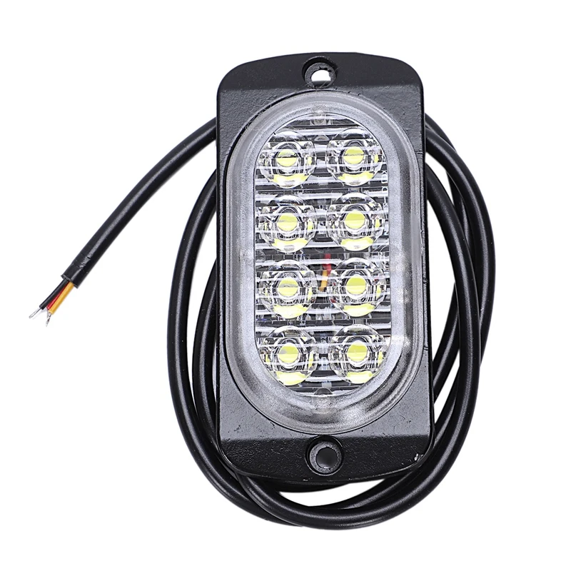 White Light 2 шт. автомобильный моделирующий светильник в сборе 24 Вт 8Led автомобильный Грузовик Аварийная боПредупреждение ющий светильник стробоскоп светильник - Цвет: White Light