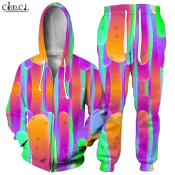 

Colorful Noodles Hoodie Men Women 3D Print Funny Autumn Zipper Coat Fully Printed Hand-Pulled Noodle Casual Jogging Pants Suit