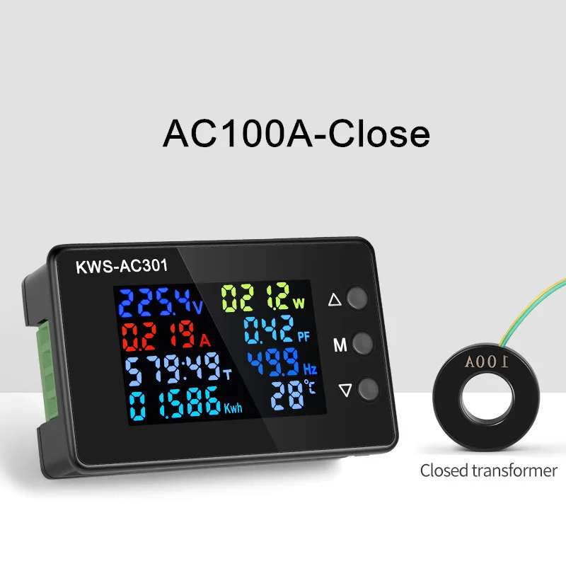 pull force gauge KWS-AC301 Wattmeter Power Meter Voltmeter AC 50-300V Voltage 50-60HZ Power Analyzers LED AC Electricity Meter 0-20/100A Detector water usage meter Measurement & Analysis Tools