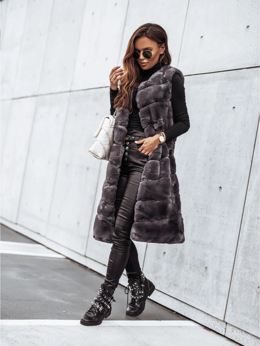 Chaleco de invierno de piel sintética sin mangas para mujer, ropa elegante, ropa de calle, abrigo - AliExpress Ropa de mujer