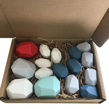 

Wooden Rainbow Wood Balance Blocks Wooden Jenga Colored Stone Building Block Educational Toys Creative Montessori Toys for Kids