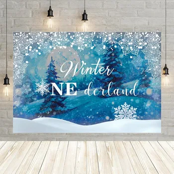 

Avezano Winter Wonderland Photography Background Snowflake Moon Baby 1st Birthday Portrait Decor Backdrop Photo Studio Photocall