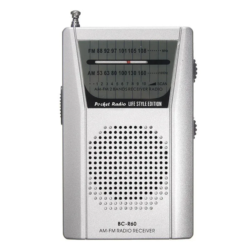 Мини Серебряный портативный светодиодный AM/FM телескопическая антенна радио динамик низкое энергопотребление радио приемник