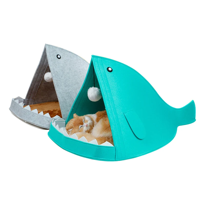funny Shark Pet Dog Cat Bed House Mat Durable Kennel Doggy Puppy Cushion Basket Warm Portable Supplies | Дом и сад