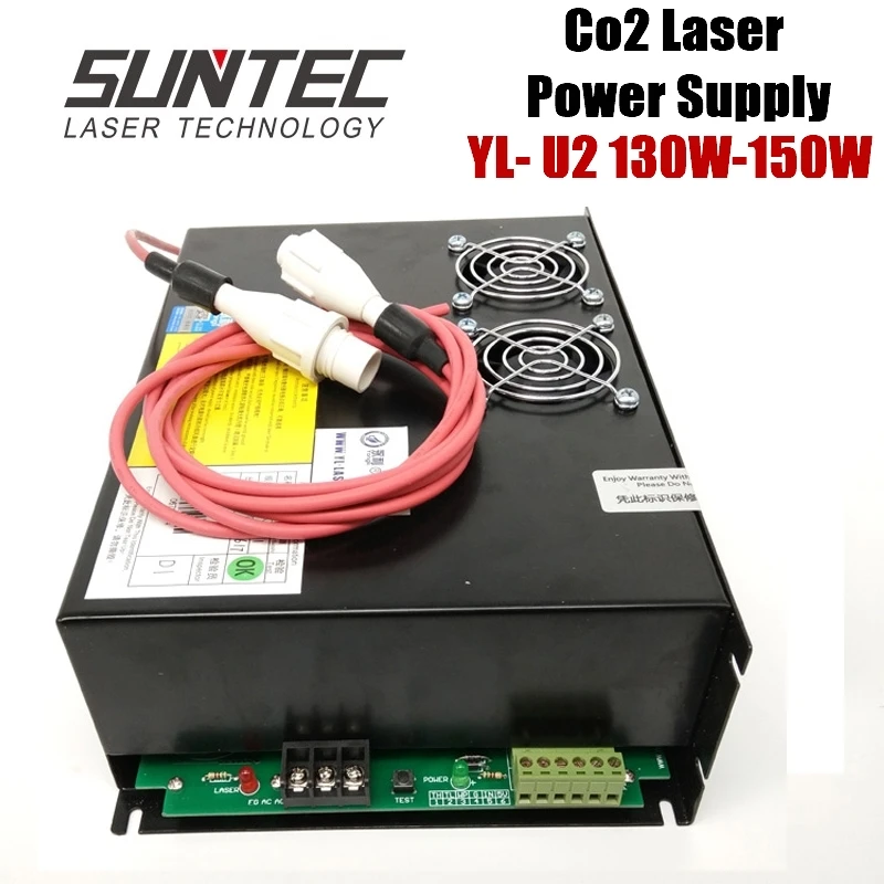 SUNTEC YL U2 130 Вт-150 Вт Co2 лазерный источник питания для Co2 лазерной трубки гравировальный станок для Co2 лазерной трубки R3 R5 A2s A4s