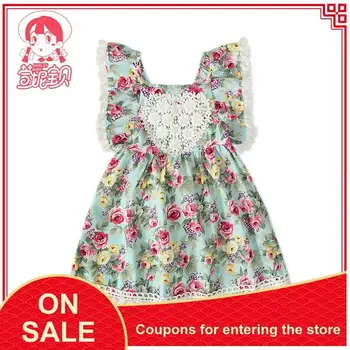 

Models Flying Sleeves Off-the-shoulder Broken Flower Dress Girl Ins Style Summer Clothes New 's European and American Summer