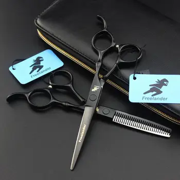 

6 inch hair scissors black 440c barber shears professional Hairdressing high quality Cutting Thinning Styling Tools barbershop