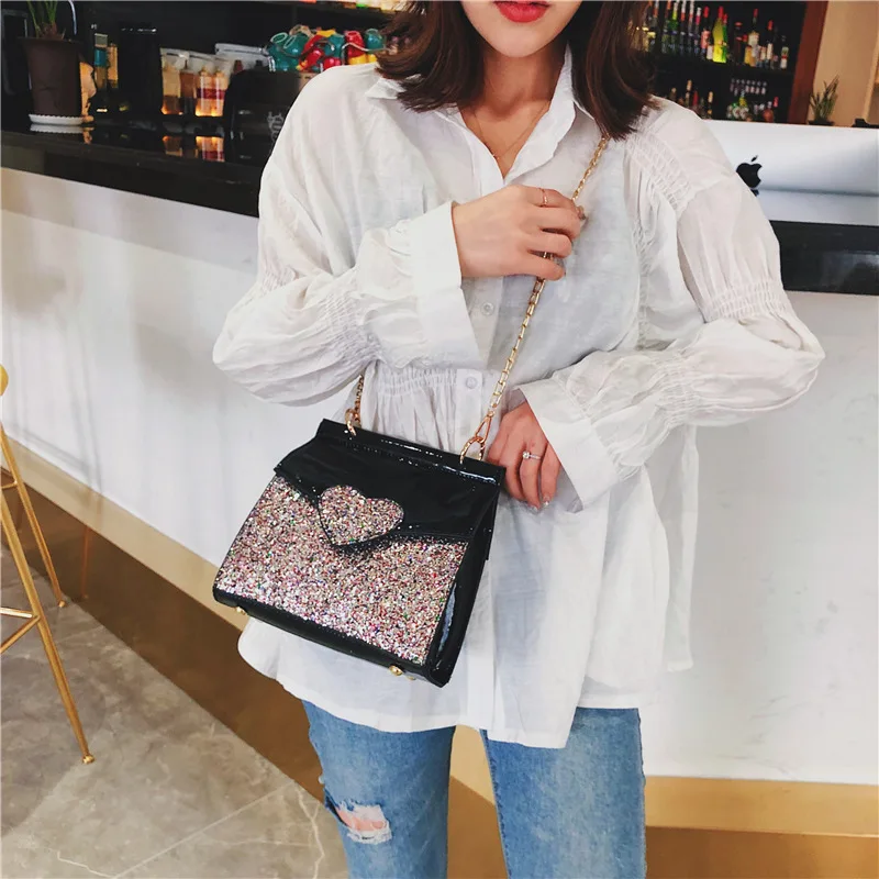 

Spring New Style Fashion Sequin Square Sling Bag 2019 Korean-style Versatile Cool Simple Glorious Shoulder Cross-body WOMEN'S Ba