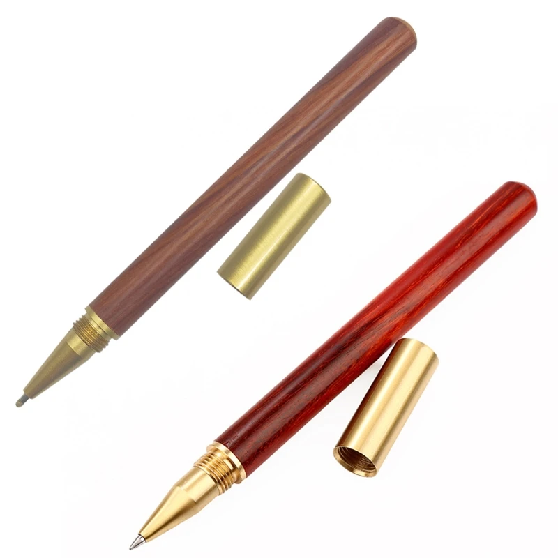 

Vintage Wood Body Ballpoint Pen Ball Pens Brass Ball Roller Pen Metal Cap B95C
