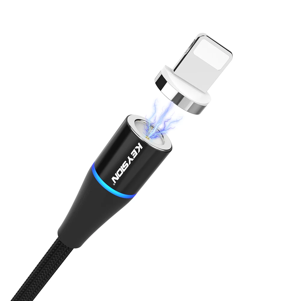 KEYSION USB Type-C Fast Charging Magnetic Cable For Xiaomi Mi 9T 9 se A3 redmi note 7 K20 pro 7A USB C Phone Magnet Charger wire - Цвет: Black 1m