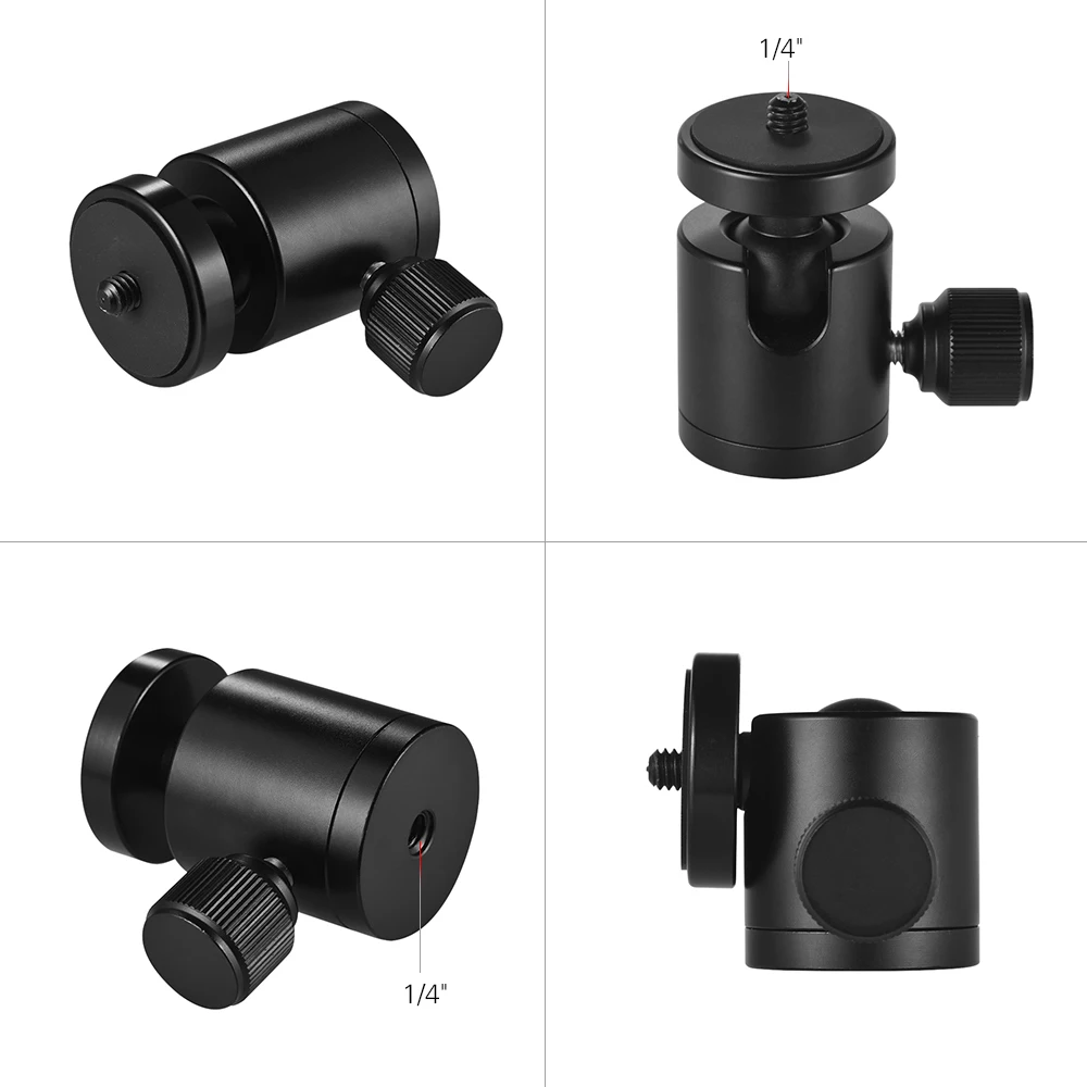 Mini Ball Head Rotation Swivel Tripod Camera Mount with 1/4 Inch thread for Tripod