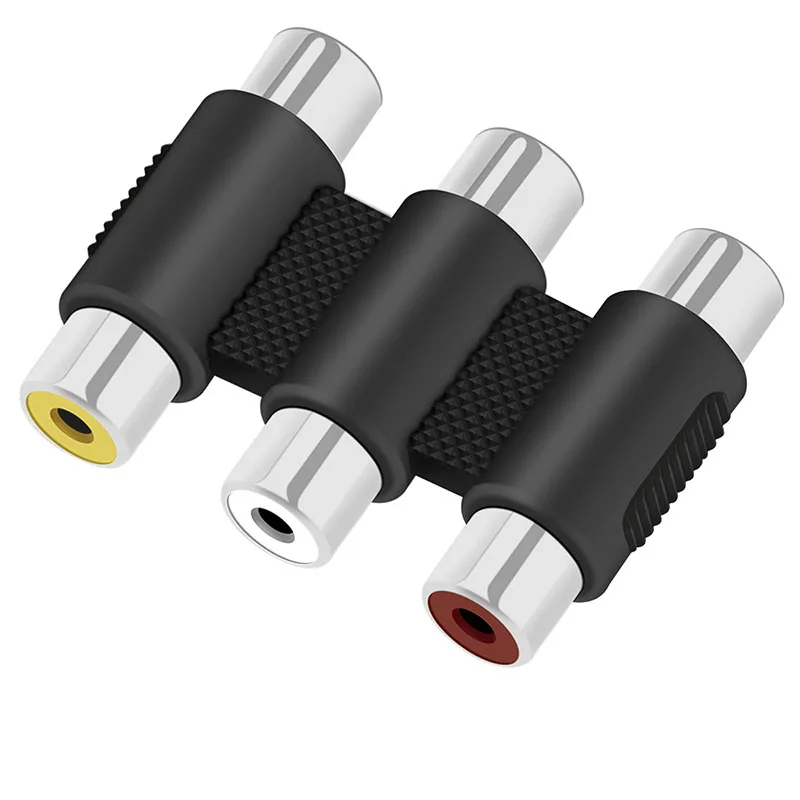 

AV three straight through head 3RCA lotus female head female to female head audio and video cable extension adapter connector