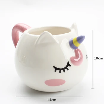

Creative Colorful Rainbow Unicorn Coffee Mug Travel Ceramic Porcelain Lovely Cups for Coffee Milk Tea New Year Girl Gifts
