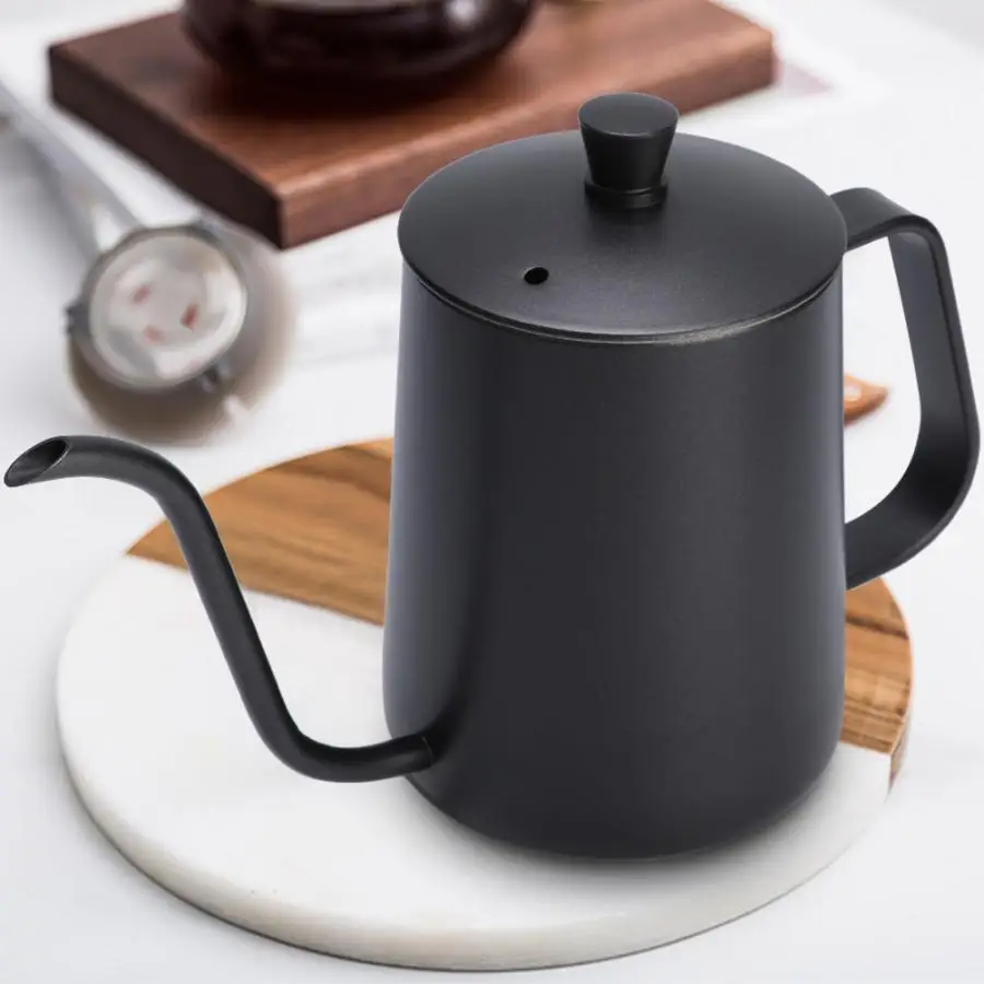 

350ml/600ml Stainless Steel Teapot Long Narrow Spout Drip Kettle Gooseneck Pour Coffee Drip Kettle Tea Pot Indoor Coffee Pot