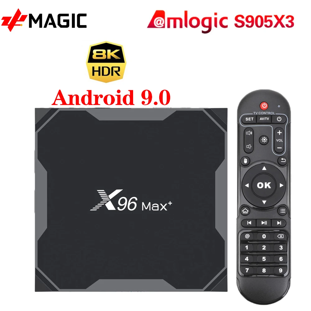 ТВ - приставка X96MAX Plus Android 9 0 4 Гб 64 четырехъядерный процессор Amlogic S905X3 ГБ 32 ТВ- Youtube 8K