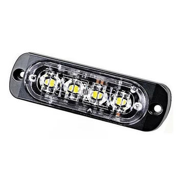 

1 X Amber 4 LED 12W Car Truck Strobe Flash Emergency Warning Light Lamp 12-24V