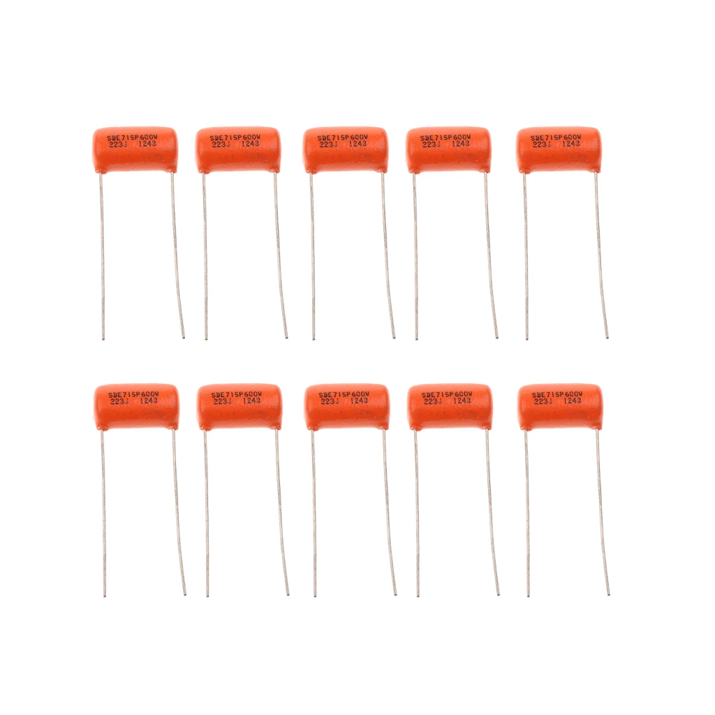 

Pro Capacitor Guitar Tone Cap 0.022uF 600V Guitar Bass Project 10pcs Orange