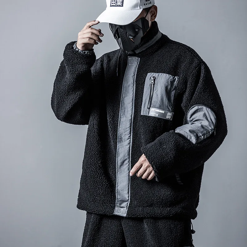 

2020 Spring Fashion Lambswool Jackets Coat Men Streetwear Harajuku Thick Jacket Windbreaker Tactics Function Male US Size DG509