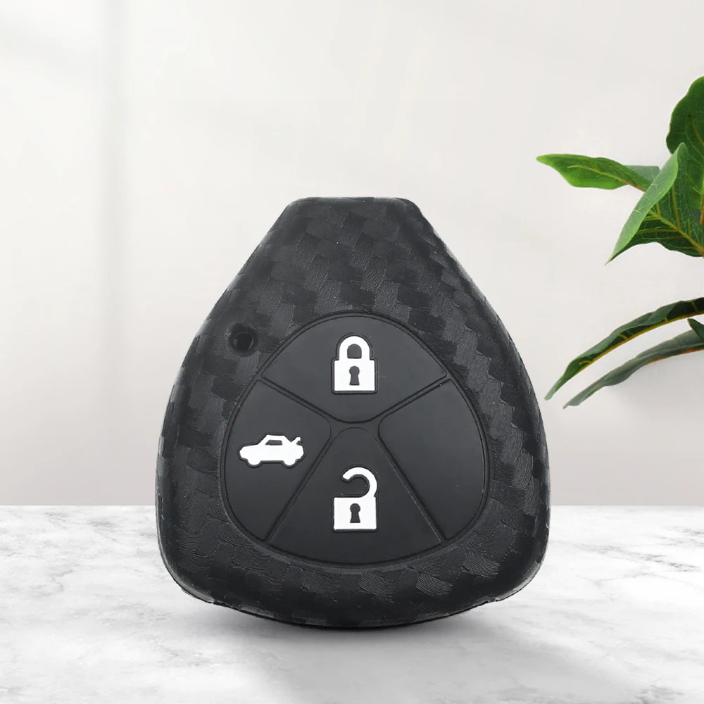 KEYYOU 10X углеродный силиконовый чехол для Toyota Yaris Tarago Camry Corolla RAV4 Crown Avalon Venza 2/3/4BTN чехол для дистанционного ключа от машины