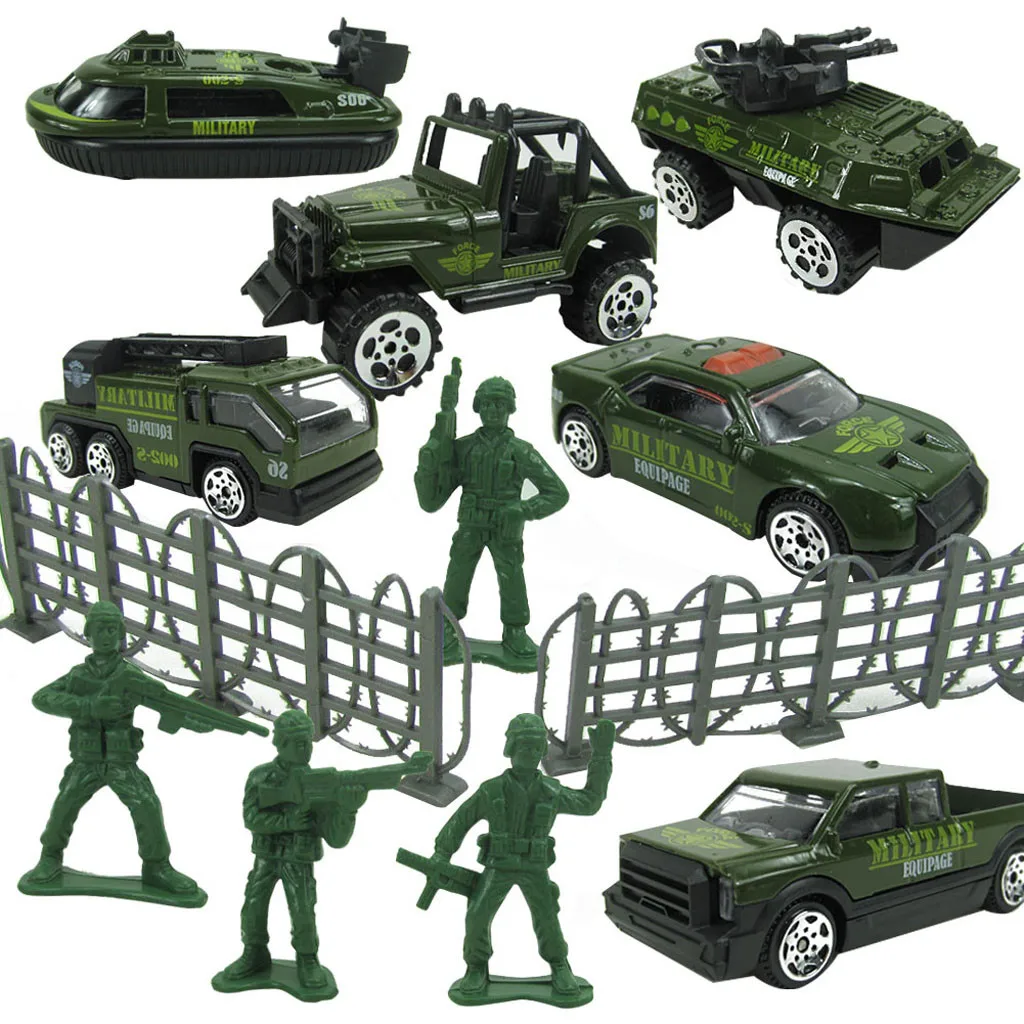 Игра в мозги, новинка, сплав, военный боевой автомобиль, танк, водный корабль, солдат и солдат, набор из 12 предметов, 7,15