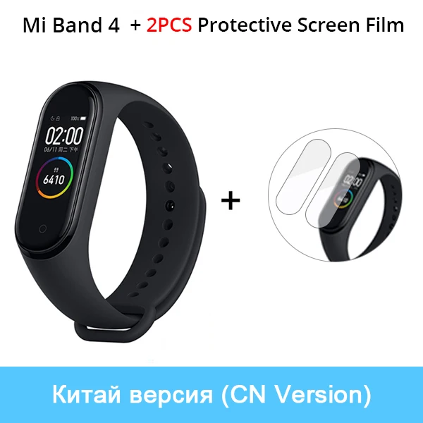 CN N Film Xiaomi mi Band 4 новейший музыкальный Смарт mi band 4 браслет пульсометр фитнес 135 мАч цветной экран Bluetooth 5,0 - Цвет: CN N Film