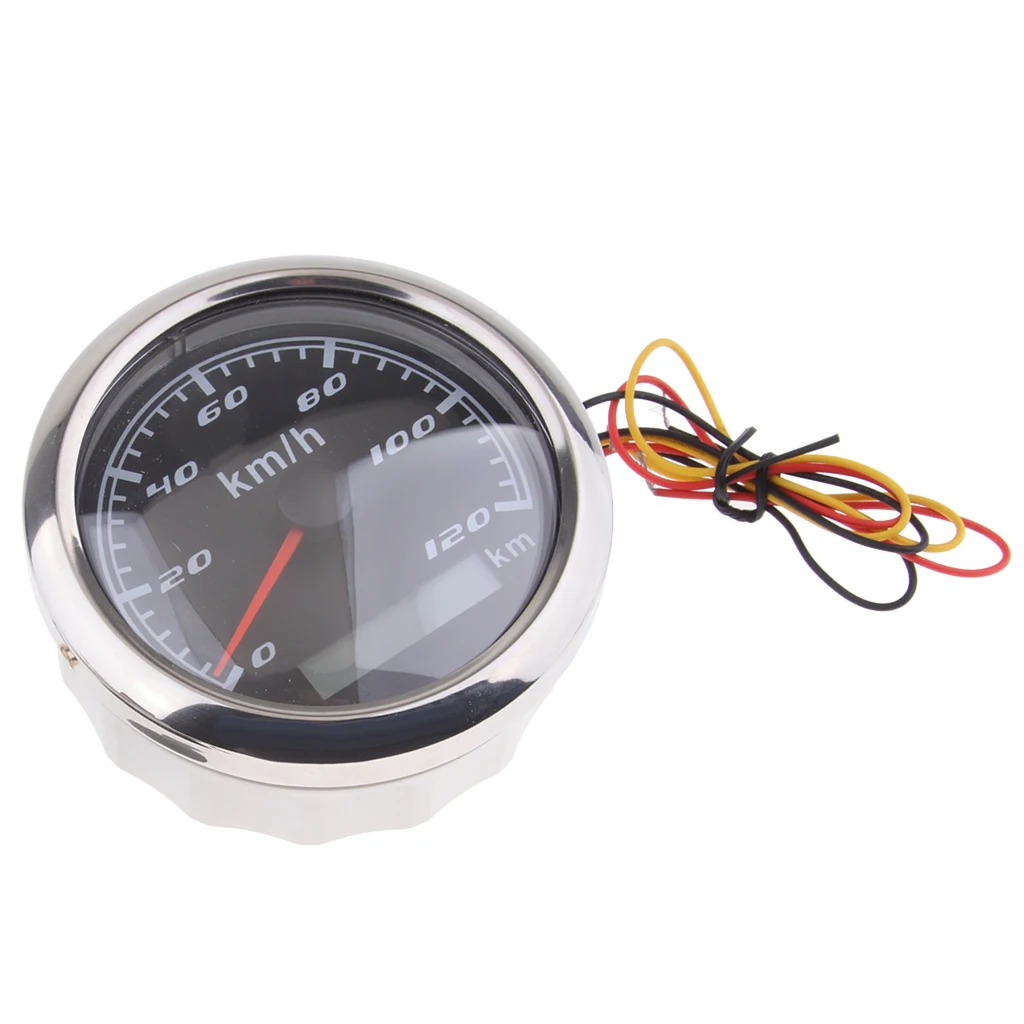 Marine Car Digital GPS Speedometer Gauge 0-120 km/h 85mm 316L Black