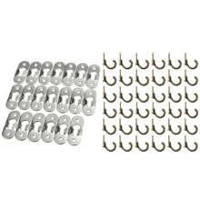 20 шт. 44 мм металлические вешалки для замочной скважины крепежи для фото картины и 30 шт. винтажные бронзовые настенные одиночные крючки