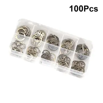 

100PCS Retainer Rings Stainless Steel Retaining Circlip M8-M18 C Shape Axle Ring Home DIY Split Washer Hardware Accessories