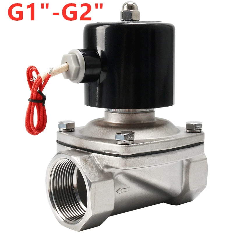 

normally closed DN08 10 15 20 25 35 40 50 one way Stainless solenoid valve Electric coil water CO2 gas DC12 24V AC110 220V Brass