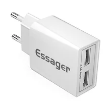 Зарядное устройство Essager с двумя USB портами 2 4 А|Зарядные