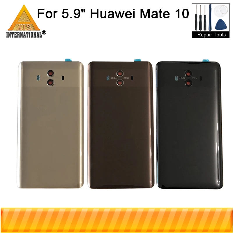 Для 5," huawei mate 10 ALP-L09 ALP-L29 Axisinternational стеклянная задняя крышка для батареи чехол+ рамка для камеры+ стеклянный объектив+ вспышка