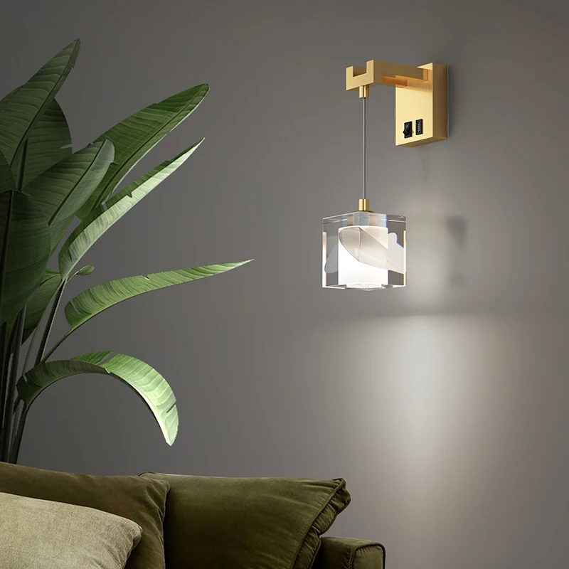 Cubed Modern Hanging Crystal Wall Light 4 Cubed Modern Hanging Crystal Wall Light 4