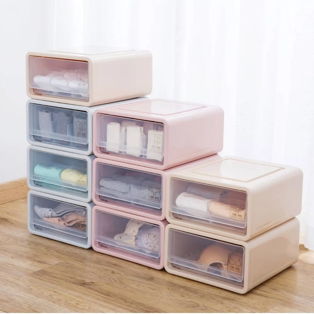 

Plastic Bra Underwear Socks Divider Grids Storage Box Drawer Closet Container Organizers
