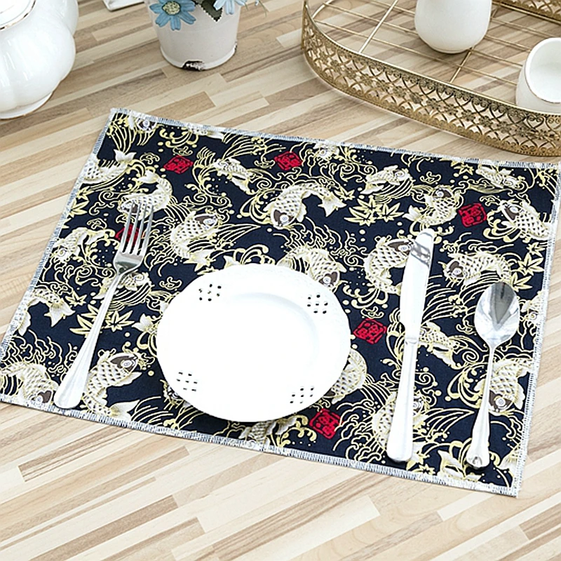 

Japan style bronze cotton placemat home decoration accessories for kitchen 25*35cm/piece