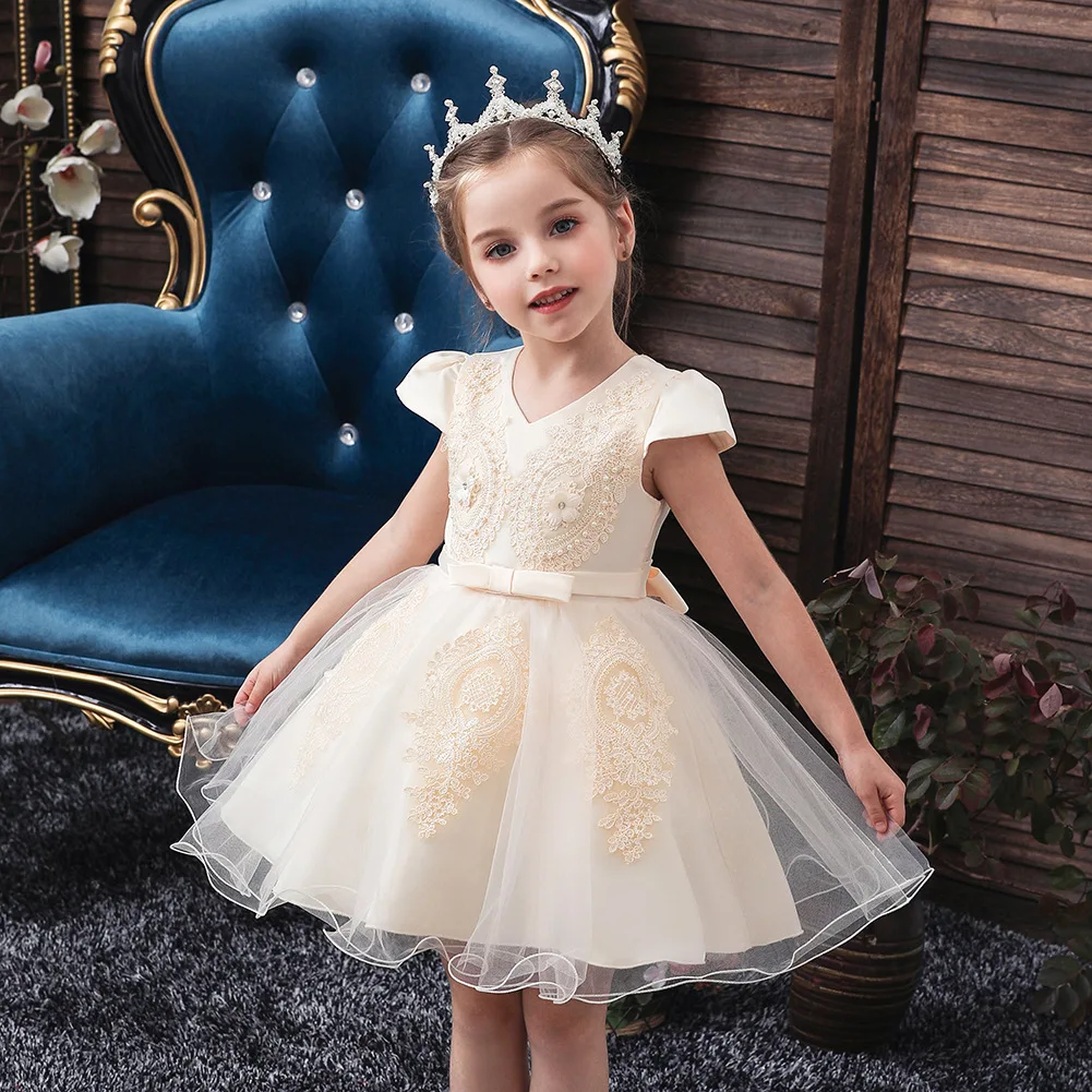 Нарядное платье-пачка с цветочным рисунком для маленьких девочек; рождественское Свадебное бальное платье принцессы; платья для дней рождения; детская одежда; одежда для детей