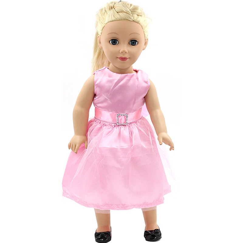 Clothes For Dolls Fits 45cm American Doll Accessories Fashion Pink Bow-knot Dress  Girl's Gift Dolls Accessories AliExpress