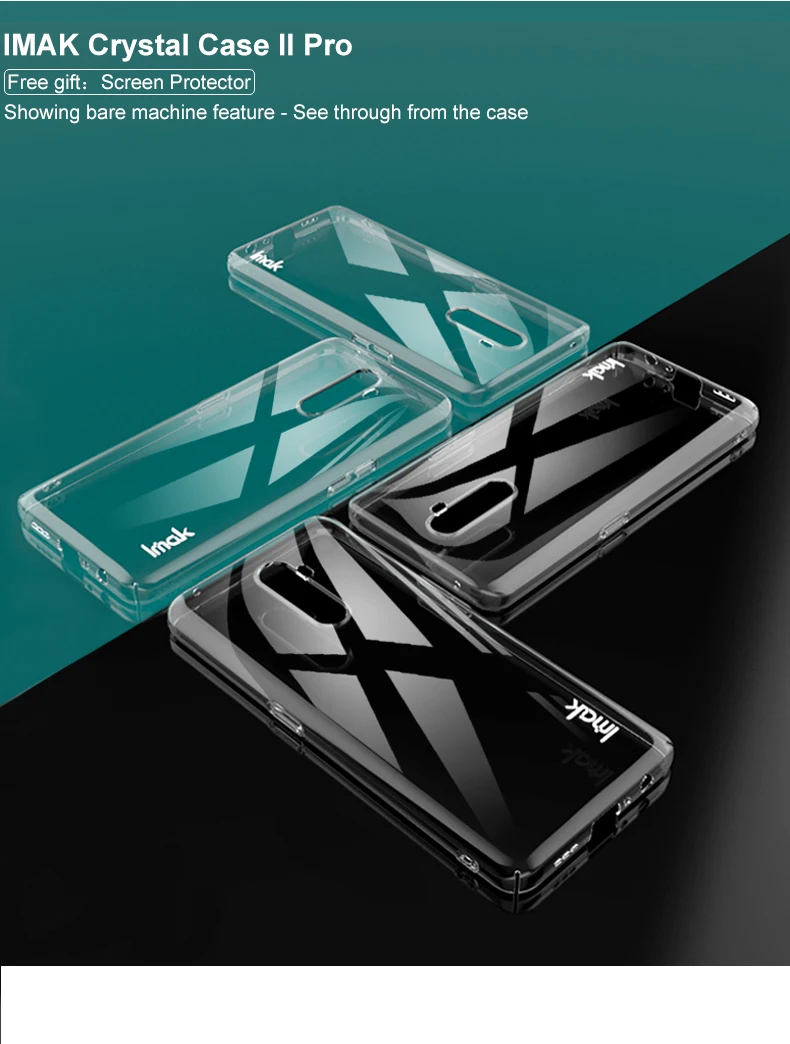 Imak высокий прозрачный кристалл Pro Полное окруженное покрытие для Realme X2 Pro Чехол устойчивый к истиранию жесткий чехол для OPPO Reno Ace