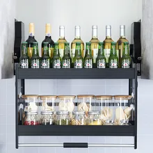 Кухонный подъемник шкафа, корзина, стойка для шкафа, многофункциональная корзина для хранения с двойным демпфированием