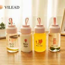 VILEAD 300 мл простые милые мини-стеклянные портативные компактные кружки для студентов свежие и прекрасные чашки для мужчин женщин животный мир, растение бутылка для воды