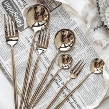 Nordic 304 Stainless Steel Mirror Western Food Knife, Fork, Spoon, Chopsticks Four Pieces Steak Tableware Set  Dining Table Set