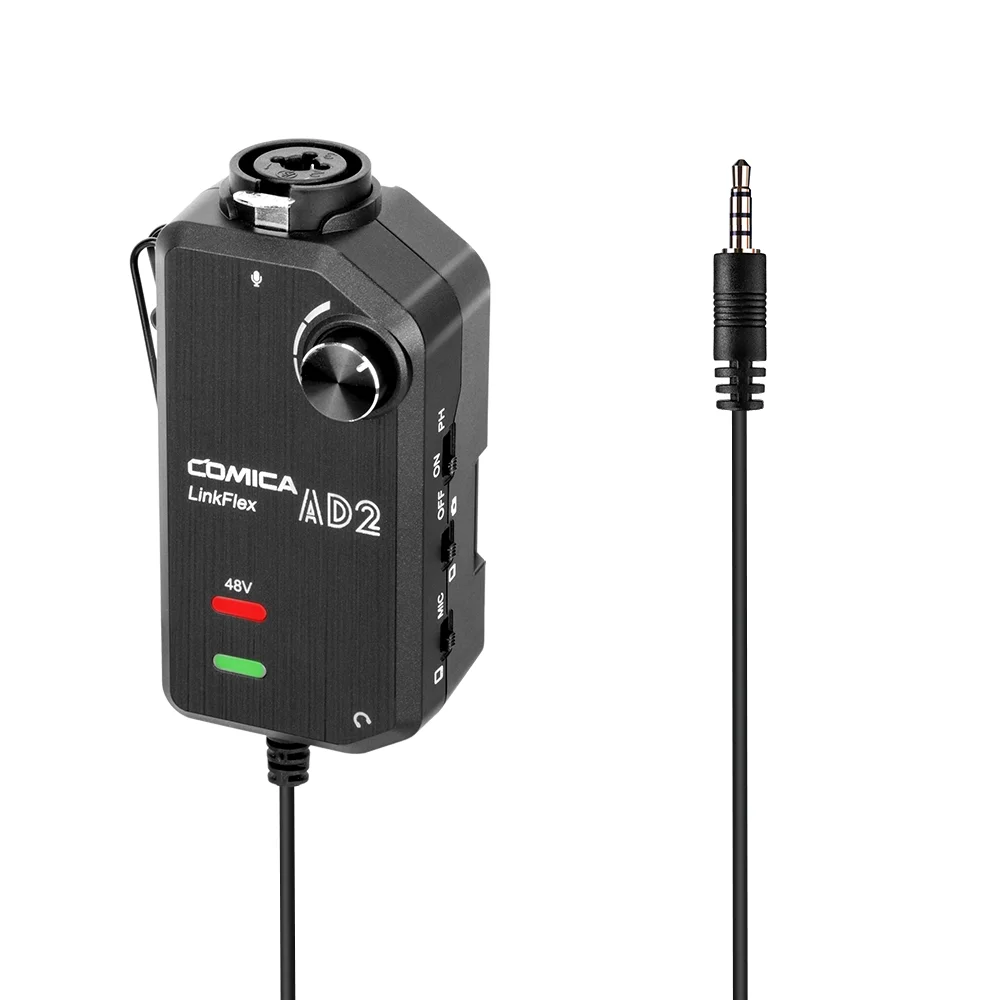 Comica LinkFlex AD2 XLR/6 35 мм 3 5 аудио адаптер предусилителя с фантомным питанием для