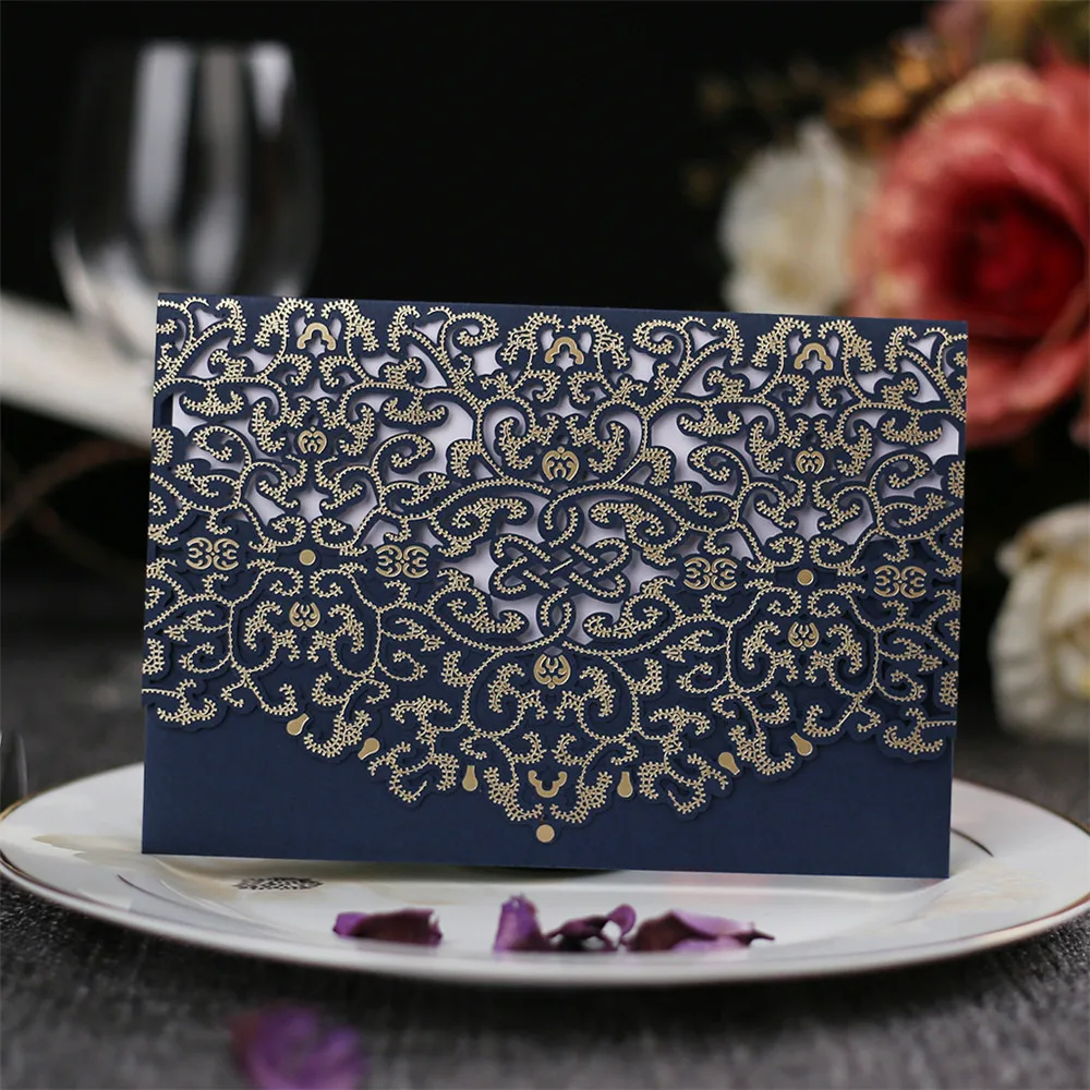  *10Pcs Hollow Delicate Carved Romantic Wedding Party Invitation Card Invitations for Wedding/Busine - 4.00003E+12