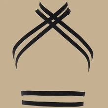 JLX. Жгут на шее, укороченный топ, жгут, готический бюстгальтер, сексуальное женское белье, открытая грудь, бюстгальтер, бандаж, ремни на тело, панк, Рейв, пояс для тела